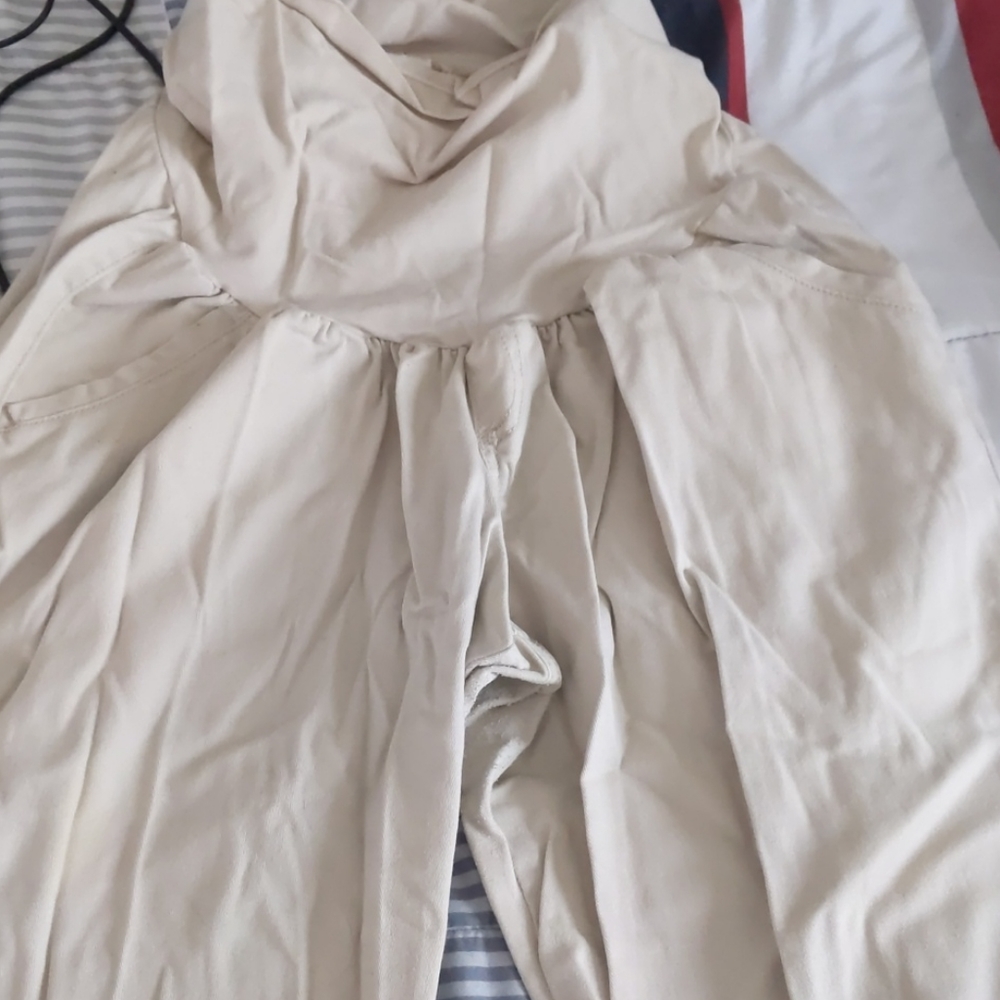 Khaki maternity capris